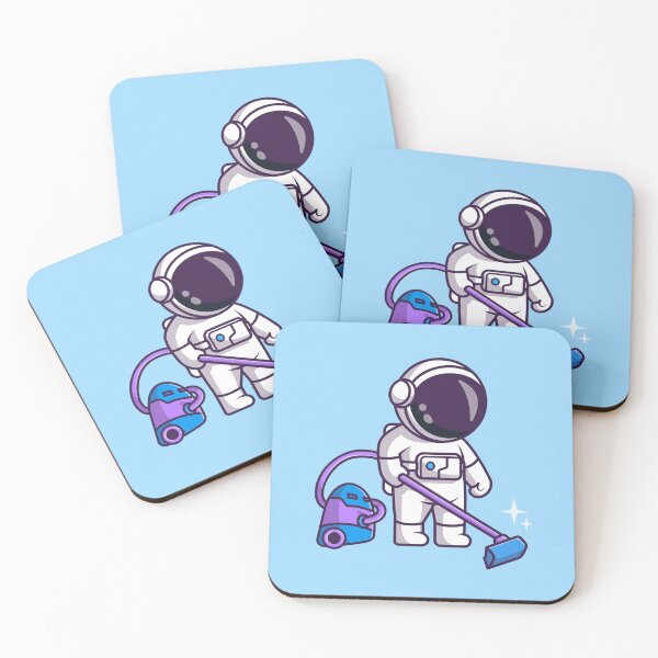 Item preview, Cosmic Tidying: Cute Astronaut with Vacuum Cleaner in Cartoon Vector Icon designed and sold by hjian8219.