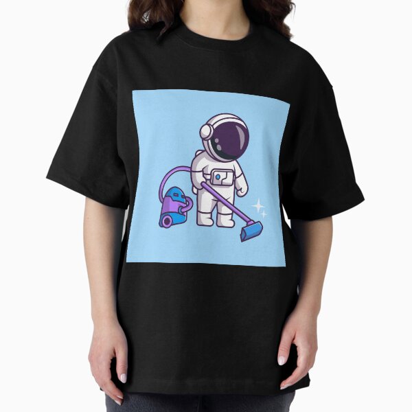 Item preview, Cosmic Tidying: Cute Astronaut with Vacuum Cleaner in Cartoon Vector Icon designed and sold by hjian8219.