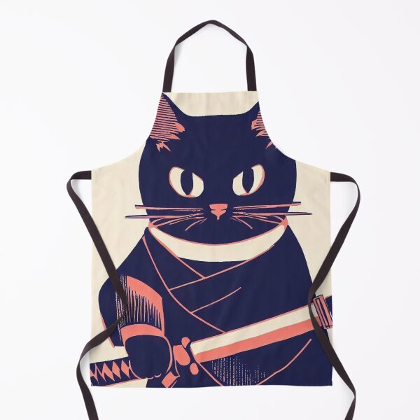 Aperçu de l'œuvre Impression risographe minimaliste / Cat Samurai créée et vendue par SubtleMetSimple.