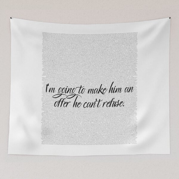 Item preview, entire All Godfather script "I'm going to make him an offer he can't refuse" designed and sold by RiptideShirt.