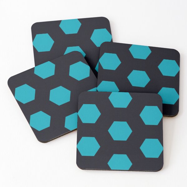 Item preview, Black and Light Blue Hexagon Pattern designed and sold by Geddit Designs.