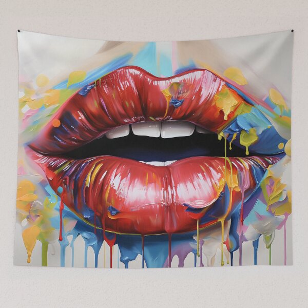 Item preview, Abstract color lips art print designed and sold by dcrc.