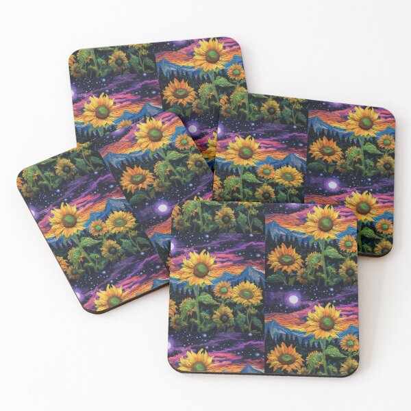 Item preview, Quilt Look Sunflower Starry Night Sky designed and sold by Milqueya (Kayla) Vargas.