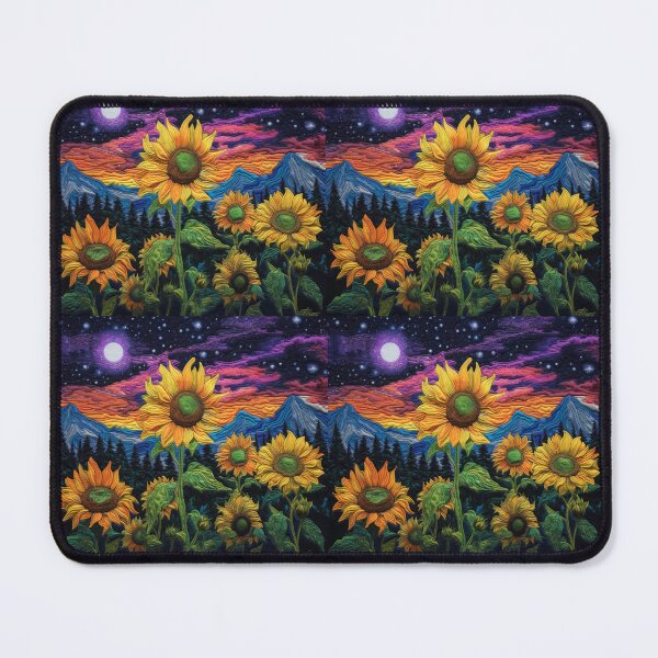 Item preview, Quilt Look Sunflower Starry Night Sky designed and sold by Milqueya (Kayla) Vargas.