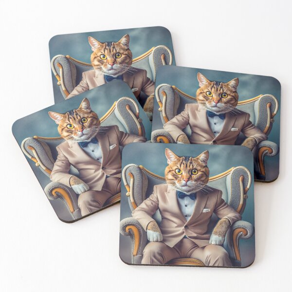 Item preview, Surreal studio portrait of a cat in a suit designed and sold by Carlos Restrepo.
