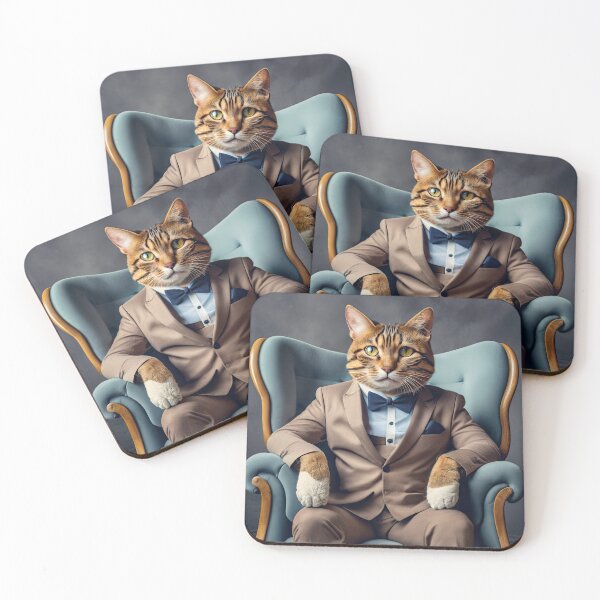 Item preview, Surreal studio portrait of a cat in a suit designed and sold by Carlos Restrepo.