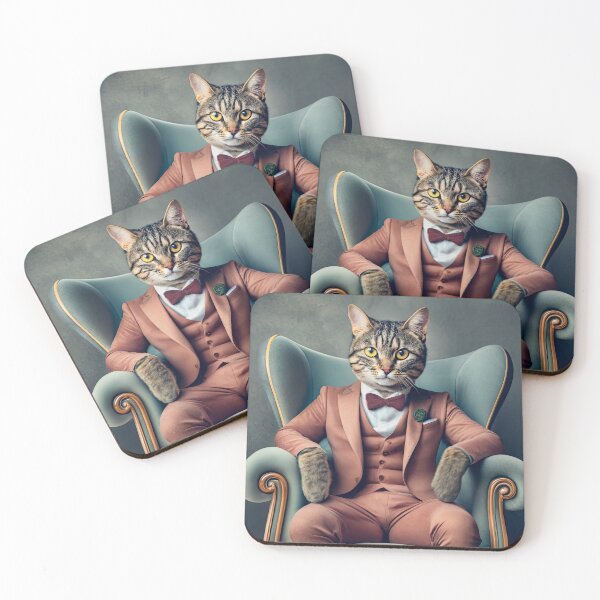 Item preview, Surreal studio portrait of a cat in a suit designed and sold by Carlos Restrepo.