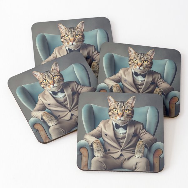 Item preview, Surreal studio portrait of a cat in a suit designed and sold by Carlos Restrepo.