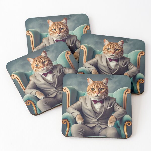 Item preview, Surreal studio portrait of a cat in a suit designed and sold by Carlos Restrepo.