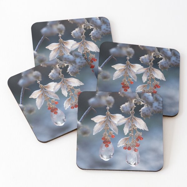 Item preview, Frozen Elegance: Crystal-like Earrings with Red Berries designed and sold by DeenaDee.