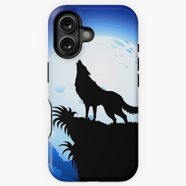 Wolf Howling at Blue Moon iPhone Tough Case