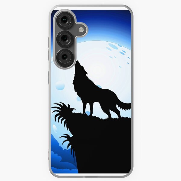Wolf Howling at Blue Moon Samsung Galaxy Soft Case