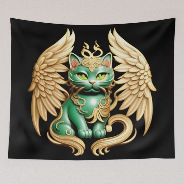 Item preview, Jade kitty and gold wings  designed and sold by Roxburylane.