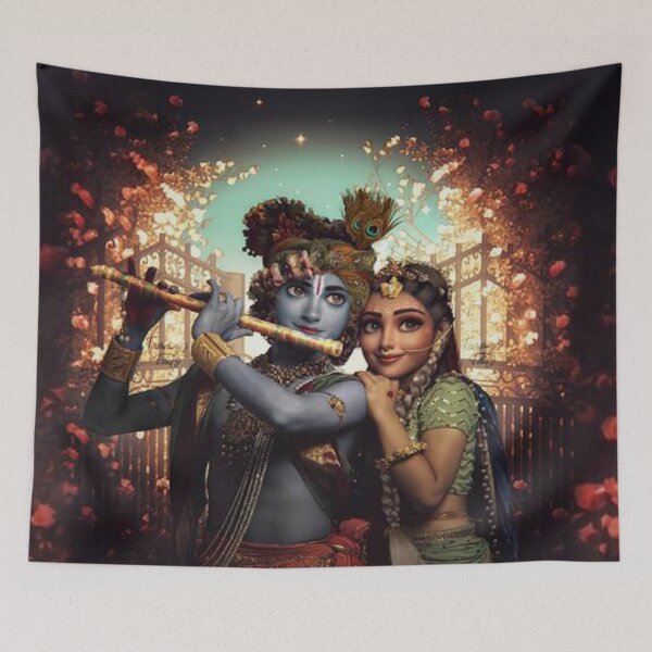 Item preview, Radha Krishna Flute Melody - Spiritual Hindu Art designed and sold by SYSTEMSHIRTS.