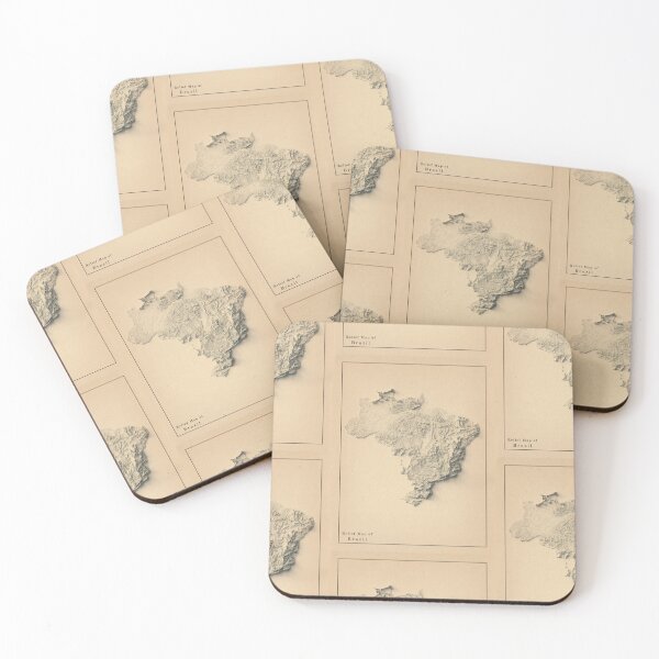 Item preview, Brazil Shaded Relief Map 3D digitally rendered designed and sold by ThinkAboutMaps.