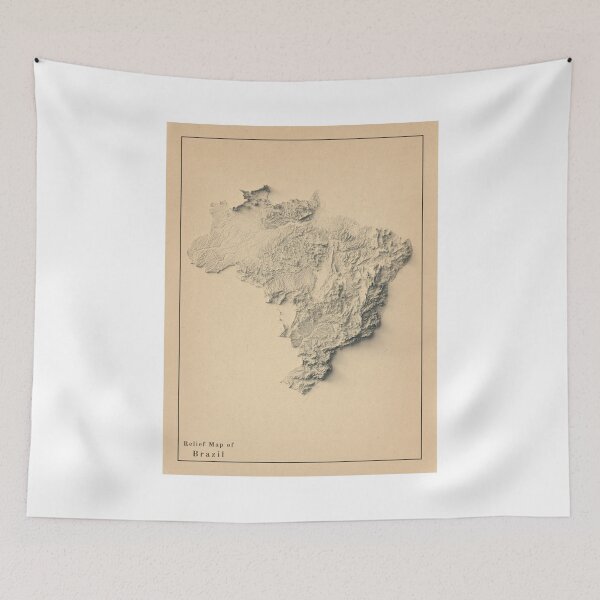 Item preview, Brazil Shaded Relief Map 3D digitally rendered designed and sold by ThinkAboutMaps.
