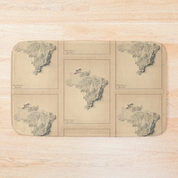 Item preview, Brazil Shaded Relief Map 3D digitally rendered designed and sold by ThinkAboutMaps.