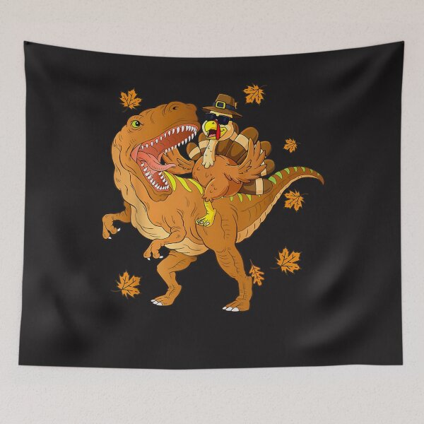 Item preview, Funny Turkey & Dinosaur T Rex Fall Vibes Happy Thanksgiving  designed and sold by William Parker.