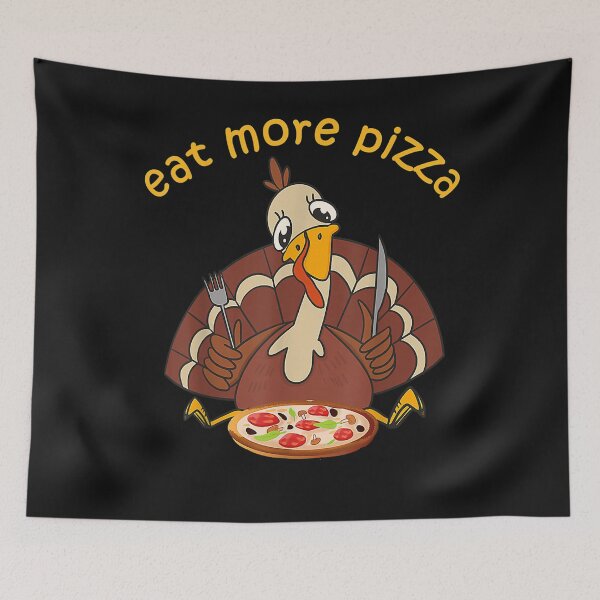 Item preview, Funny Turkey Eat More Pizza Kids Adult Thanksgiving Pajamas designed and sold by William Parker.