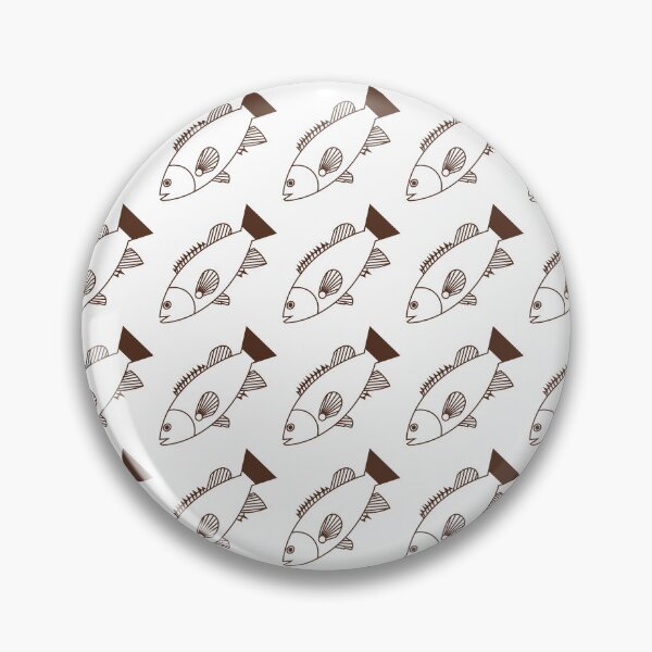 Item preview, Pretty Bass Groper Fish in Chocolate Brown and White designed and sold by fruttidimare.