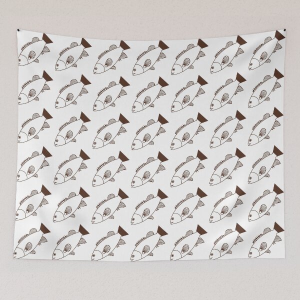 Item preview, Pretty Bass Groper Fish in Chocolate Brown and White designed and sold by fruttidimare.