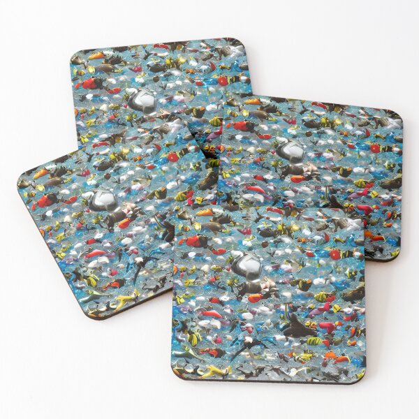 Item preview, Colorful schools of fish in clear water designed and sold by pixelatedworld.