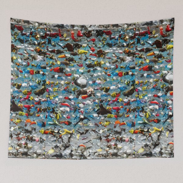 Item preview, Colorful schools of fish in clear water designed and sold by pixelatedworld.
