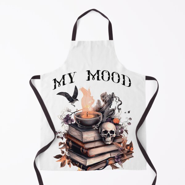Item preview, My mood. Aesthetic book of magic, with elements of witch things. Watercolour illustration of treasure witch, cauldron, book, hairpin, broom, candle, witchcraft, mysticism-witch things designed and sold by Anastasiia Yurevych.