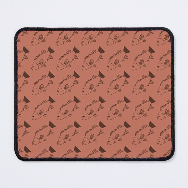 Item preview, Pretty Bass Groper Fish in Chocolate Brown on Orange Clay designed and sold by fruttidimare.