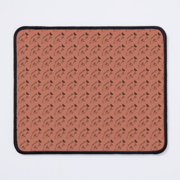 Item preview, Pretty Bass Groper Fish in Chocolate Brown on Orange Clay designed and sold by fruttidimare.