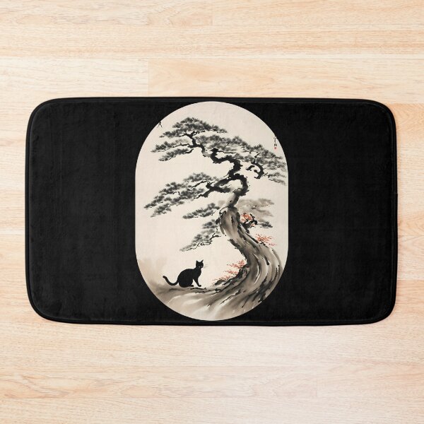Item preview, Cat bonsai - Minimalist Bonsai Kitty Design - Simple Round Corner Rectangle Frame designed and sold by Mechanical-Artt.
