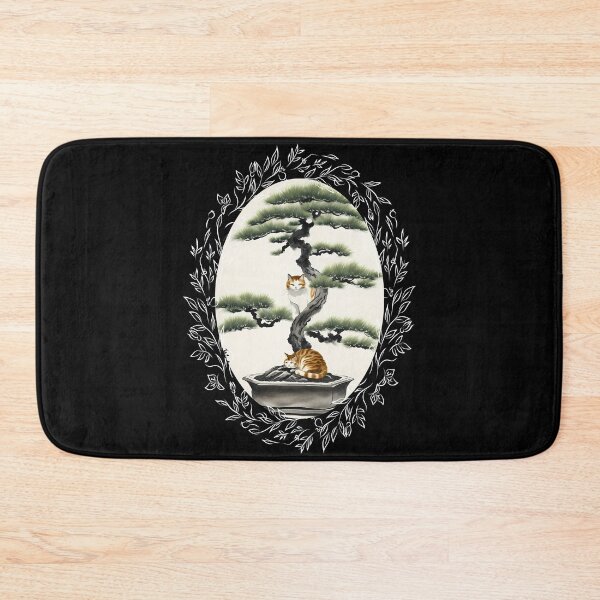 Item preview, Cat bonsai - Peaceful Bonsai Cat in Japanese Style - Vintage Frames Floral Ornate Portrait Oval White designed and sold by Mechanical-Artt.