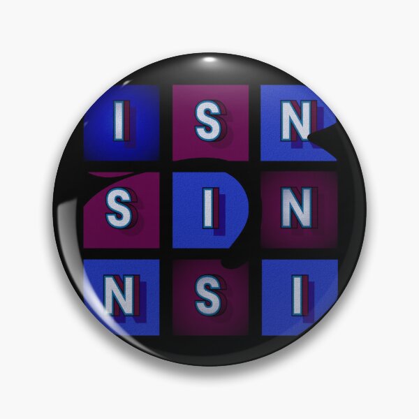 Item preview, Sin - white letters in blue and red boxes, frame in the form of a capital letter "J" designed and sold by SplashTastic.