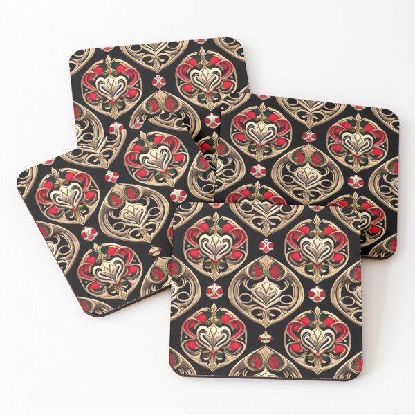 Item preview, Red and gold pattern  designed and sold by Roxburylane.