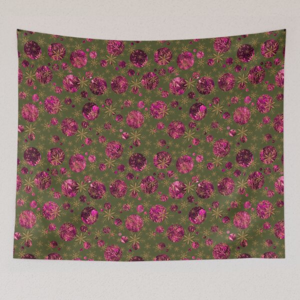 Item preview, Botanical Pink Festive Bubbles on Green designed and sold by Artistestella.