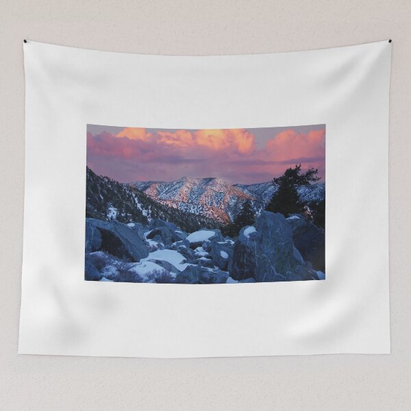 Item preview, Winter Vibrant Sunset over San Gabriel Mountains designed and sold by yhelfman.
