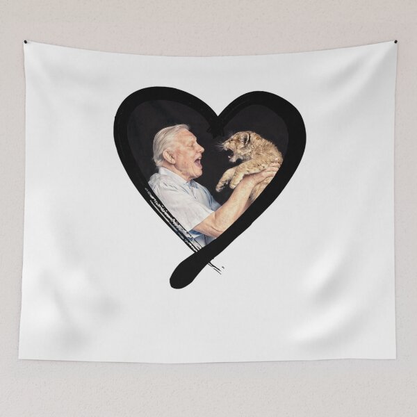Item preview, David Attenborough - National treasure and natural historian - with cute cub in a heart Classic T-Sh designed and sold by KymaniMayo94.