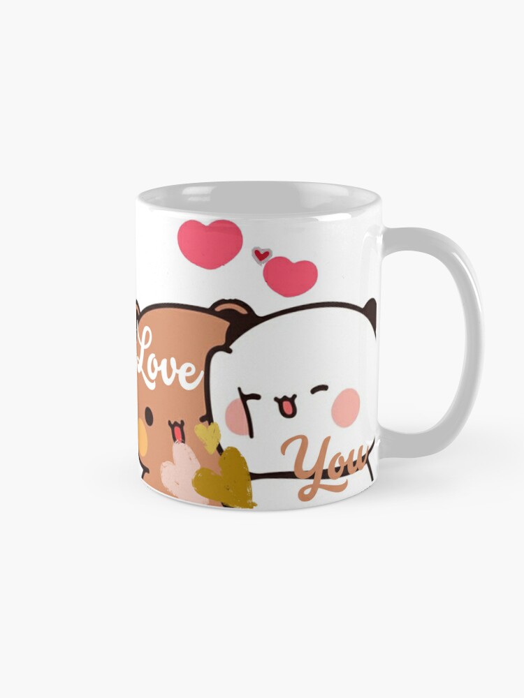 Love Hug Panda Bear, Bubu Dudu Coffee Mug Panda and Brownie Bear Couple 