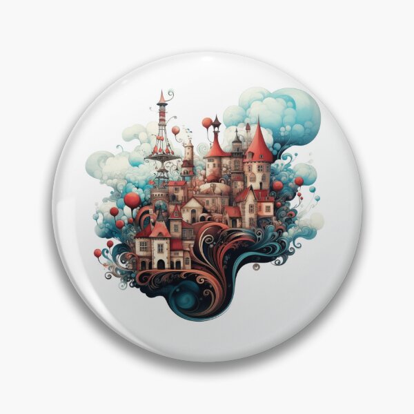 Item preview, Fantasy castle town in the clouds designed and sold by liana campbell.