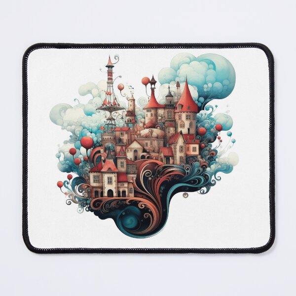 Item preview, Fantasy castle town in the clouds designed and sold by liana campbell.