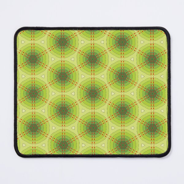 Item preview, radial red knots on green designed and sold by ritusdesigns.