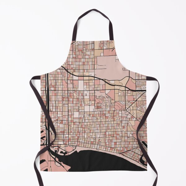Item preview, Long Beach Map Pattern in Soft Pink Pastels designed and sold by PatternMaps.