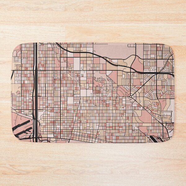 Item preview, Long Beach Map Pattern in Soft Pink Pastels designed and sold by PatternMaps.