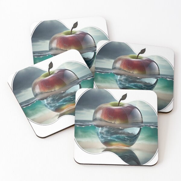 Item preview, lovely double exposure image by blending together a stormy sea and a glass apple. designed and sold by Natcharee.