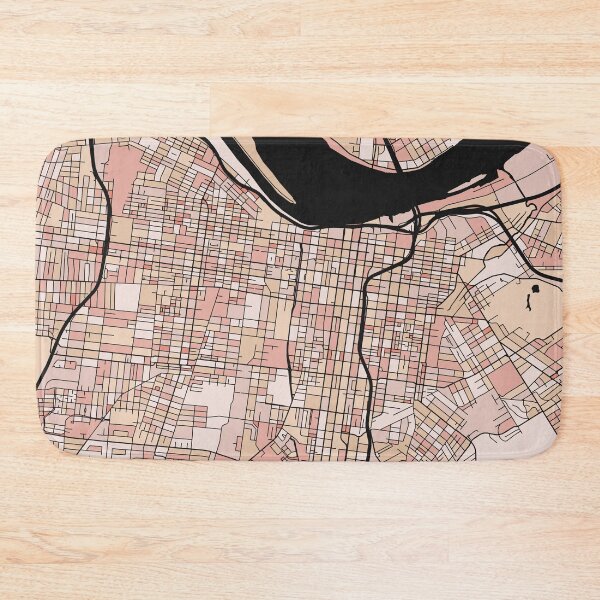 Item preview, Louisville Map Pattern in Soft Pink Pastels designed and sold by PatternMaps.