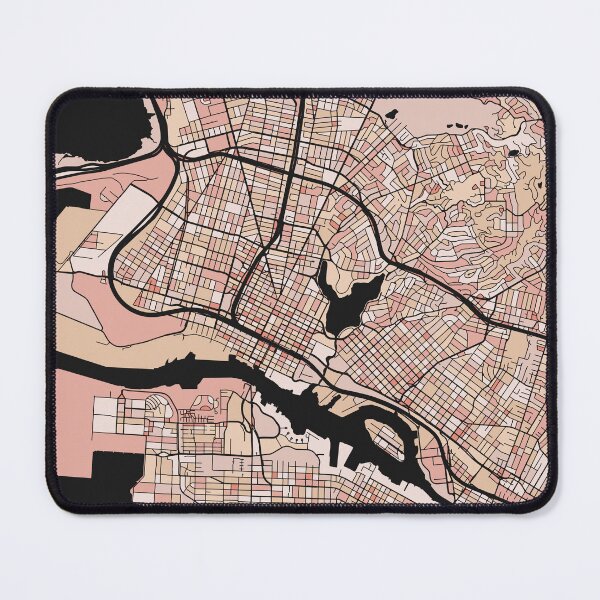 Item preview, Oakland Map Pattern in Soft Pink Pastels designed and sold by PatternMaps.