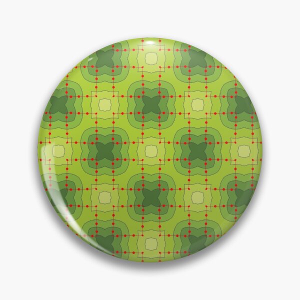 Item preview, squares of red knots on green designed and sold by ritusdesigns.