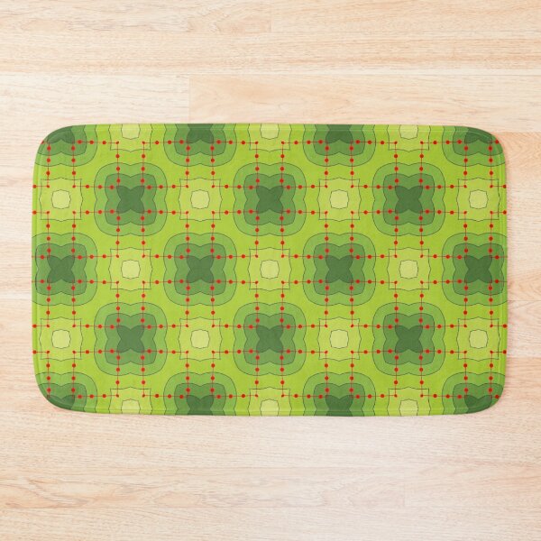 Item preview, squares of red knots on green designed and sold by ritusdesigns.