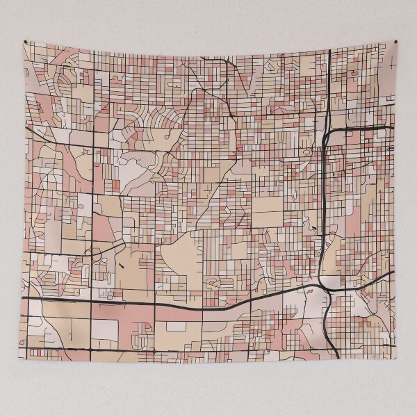 Item preview, Omaha Map Pattern in Soft Pink Pastels designed and sold by PatternMaps.