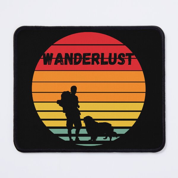 Item preview, Wanderlust at Sunset with Man and Dog designed and sold by Golden-Heaven.